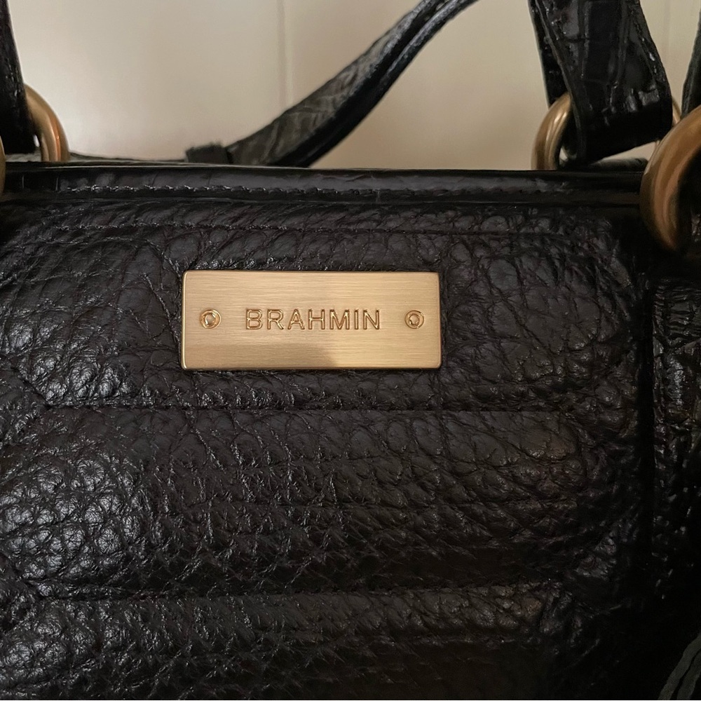 BRAHMIN BLACK MINI ASHER HEMLOCK MELBOURNE BAG - Picture 4 of 15